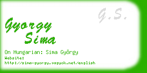 gyorgy sima business card