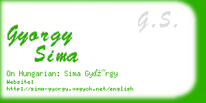 gyorgy sima business card